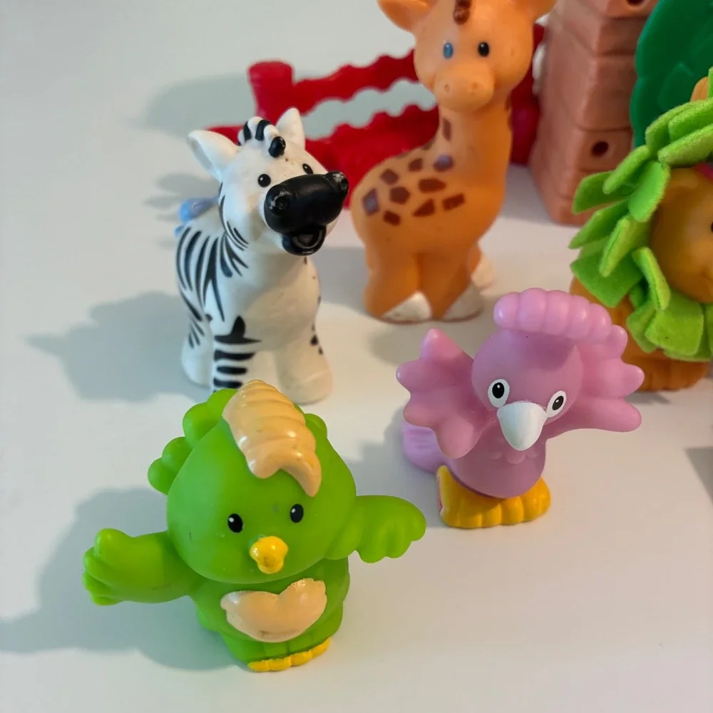 Fisher Price Little People Zoo Animal Safari Lot Lion Giraffe Elephant 14pc 2001